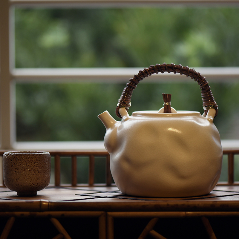 电陶炉专用大号陶瓷煮茶壶日式家用养生泡茶器烧水白泥提梁壶茶具|msdalam kategori pinggan mangkuk, set teh, teko - dari Buy2taobao.com untuk memberikan perkhidmatan ejen Taobao profesional membeli