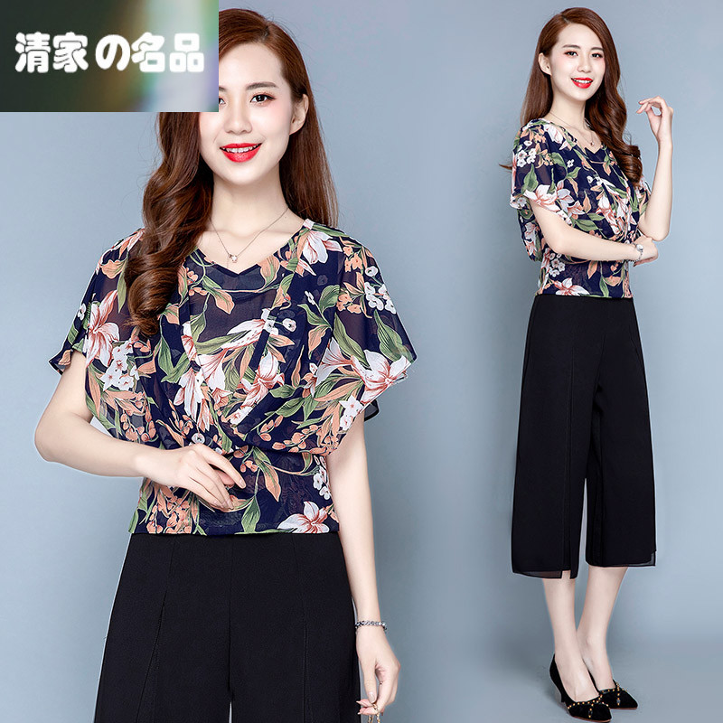 雪纺上衣女2019新款夏季韩版百搭减龄短款显瘦印花小衫潮在类目 女装/女士精品, 蕾丝衫/雪纺衫中 - 来自Buy2taobao.com提供专业的淘宝代购服务