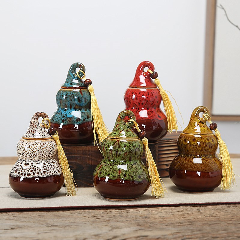 trumpet Mini household gourd ceramics Tea pot Take it with you Portable Storage tank The small porcelain Ancient Charge Antiquityin the Tableware , Tea set , Tea caddy category - from Buy2taobao.com to provide professional Taobao agent buy service