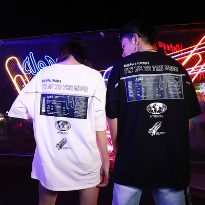 国潮小范短袖2019新款夏季情侣t恤打底衫装圆领体恤潮流半袖上衣