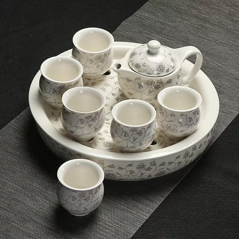 整套茶台茶盤套裝雙層陶瓷功夫茶具茶壺大號圓形茶托幹泡盤家用在類目 餐飲具, 茶具, 茶盤中 - 來自Buy2taobao.com提供專業的淘寶代購服務