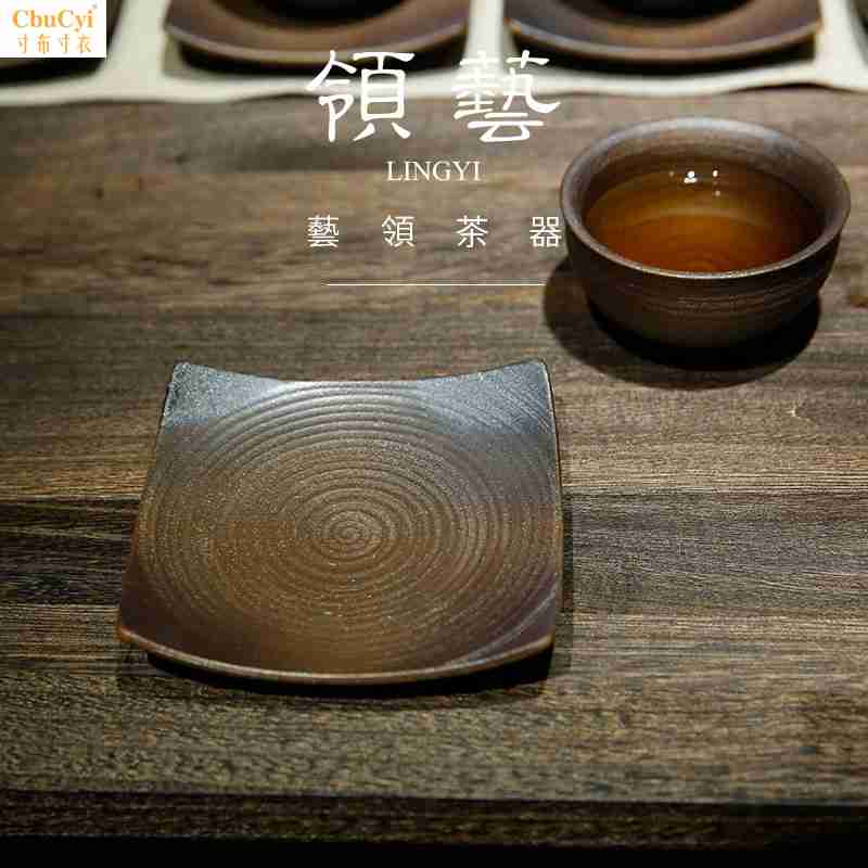 领艺 功夫茶具手工拉坯柴烧四方杯垫陶瓷隔热垫 茶道零配复古茶托在类目 餐饮具, 杯子/水杯/水壶, 杯垫中 - 来自Buy2taobao.com提供专业的淘宝代购服务