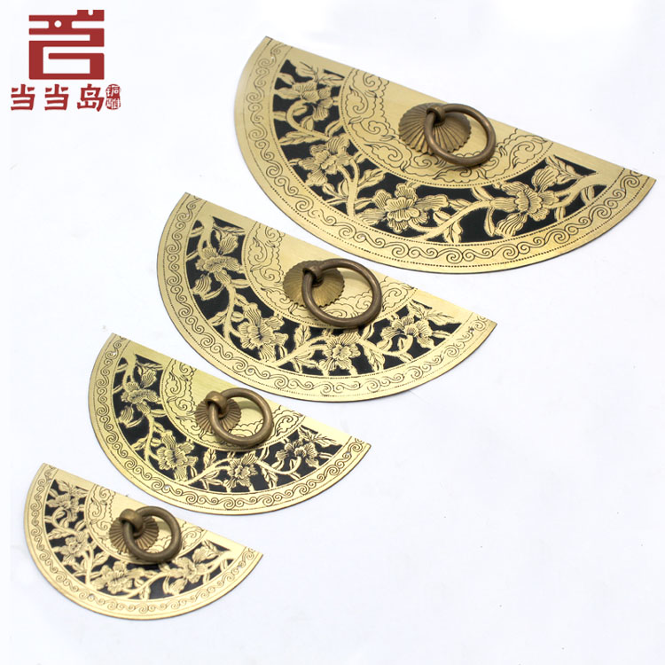 当当岛中式仿古明清家具柜门铜锁片花开富贵黄铜圆形拉手 DB-185在类目 基础建材, 家用五金, 拉手, 小拉手中 - 来自Buy2taobao.com提供专业的淘宝代购服务