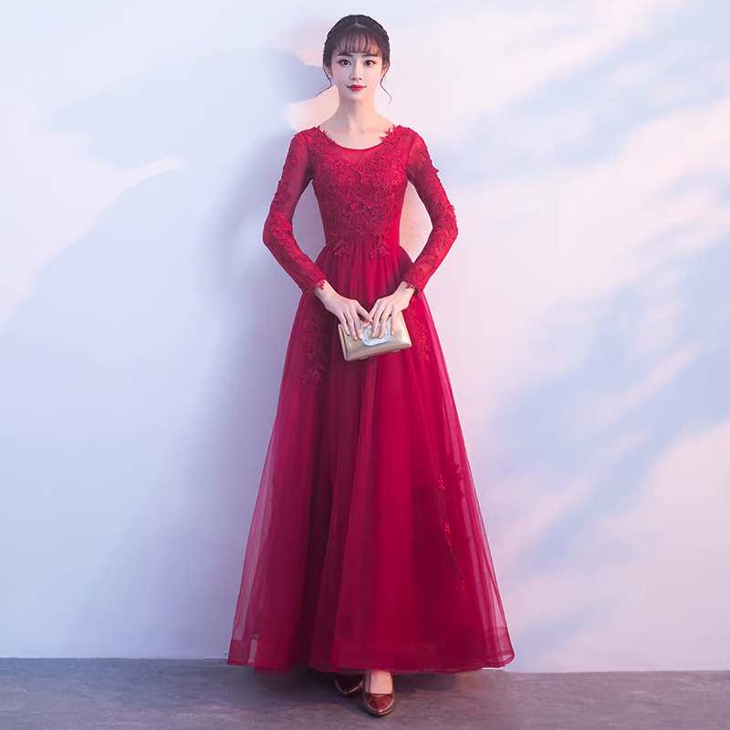 结婚礼服新娘敬酒服女回门服春天2019夏季新款高贵红色长袖夏春款在类目 女装/女士精品, 婚纱/旗袍/礼服, 礼服/晚装中 - 来自Buy2taobao.com提供专业的淘宝代购服务