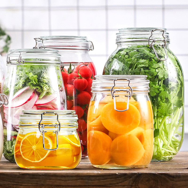 Canister Glass Storage tank kitchen food transparent honey Enzyme lemon bottle Milk cans trumpetin the Home accessories , Decorative items , Storage tank category - from Buy2taobao.com to provide professional Taobao agent buy service