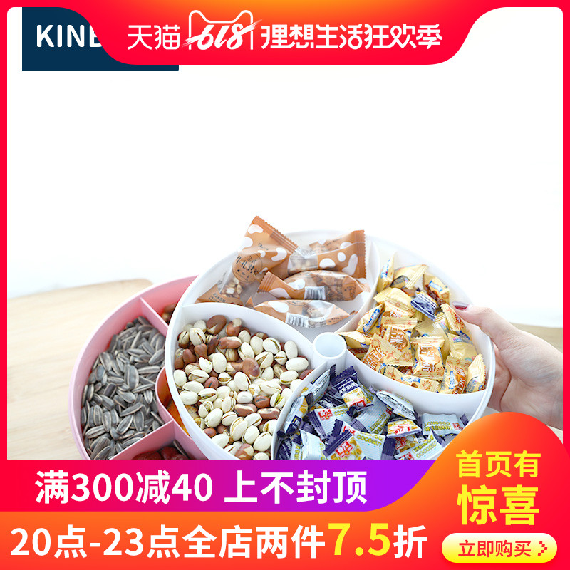 日本干果盒坚果客厅分格双层带盖糖果盘家用创意塑料零食瓜子盒子|ruв категории посуда, посуда, фрукты бассейна/компот/корзина - от Buy2taobao.com для оказания профессиональной услуги покупки агента Taobao