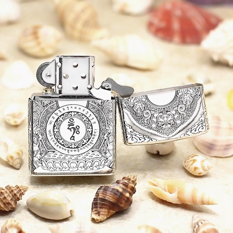 zippo lighter Sterling Silver Carved White Tara Original Genuine zp Windproof kerosene zppo Custom letteringin the ZIPPO/Swiss Army Knife/Glasses , Brand lighters and accessories , ZIPPO/Zippo category - from Buy2taobao.com to provide professional Taobao agent buy service