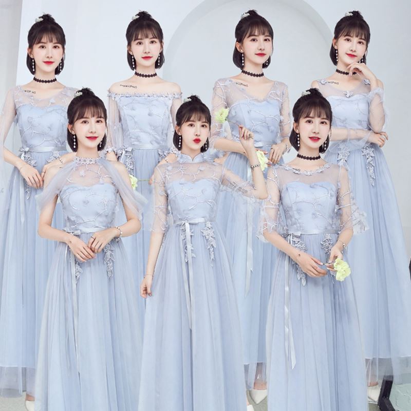 伴娘服仙气质女2019新款韩版姐妹裙婚礼长短款灰色显瘦夏在类目 女装/女士精品, 婚纱/旗袍/礼服, 礼服/晚装中 - 来自Buy2taobao.com提供专业的淘宝代购服务