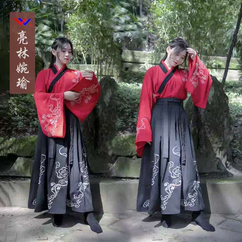 魏晋风汉服女齐腰襦裙广袖古装改良汉元素传统刺绣套装交领日常款在类目 女装/女士精品, 唐装/民族服装/舞台服装, 民族服装/舞台装中 - 来自Buy2taobao.com提供专业的淘宝代购服务