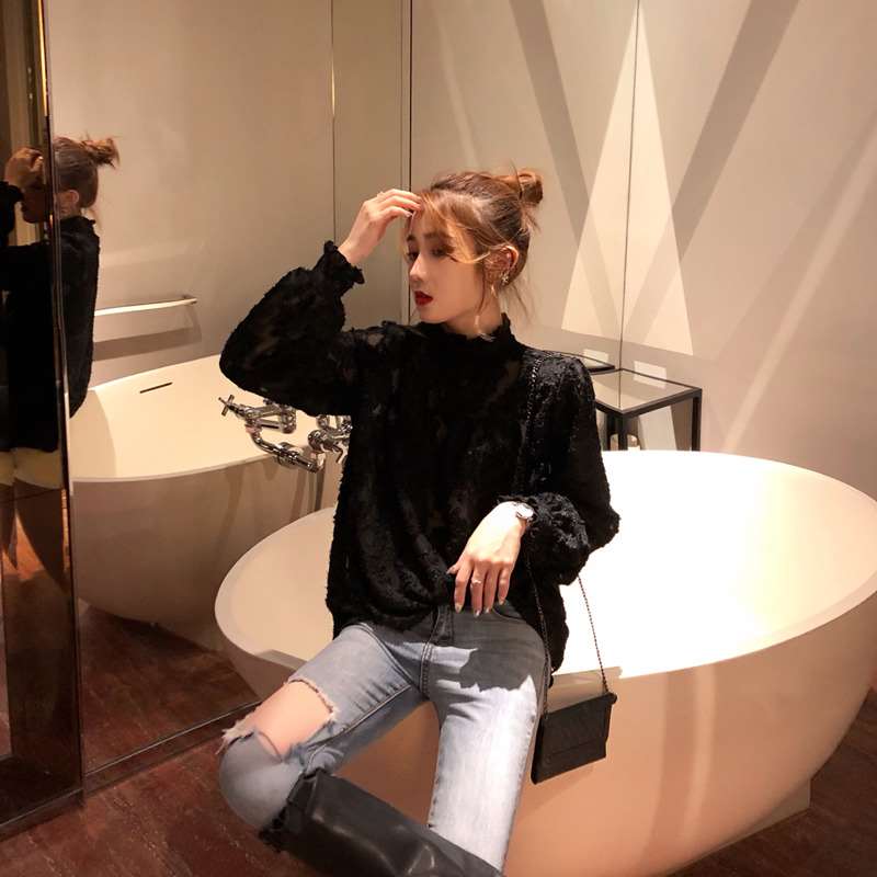 欧货韩版春季甜美风半高领灯笼袖蕾丝衫2019新款百搭长袖打底衫上在类目 模玩/动漫/周边/cos/桌游, Cosplay服饰/道具/服务, Cosplay女装中 - 来自Buy2taobao.com提供专业的淘宝代购服务