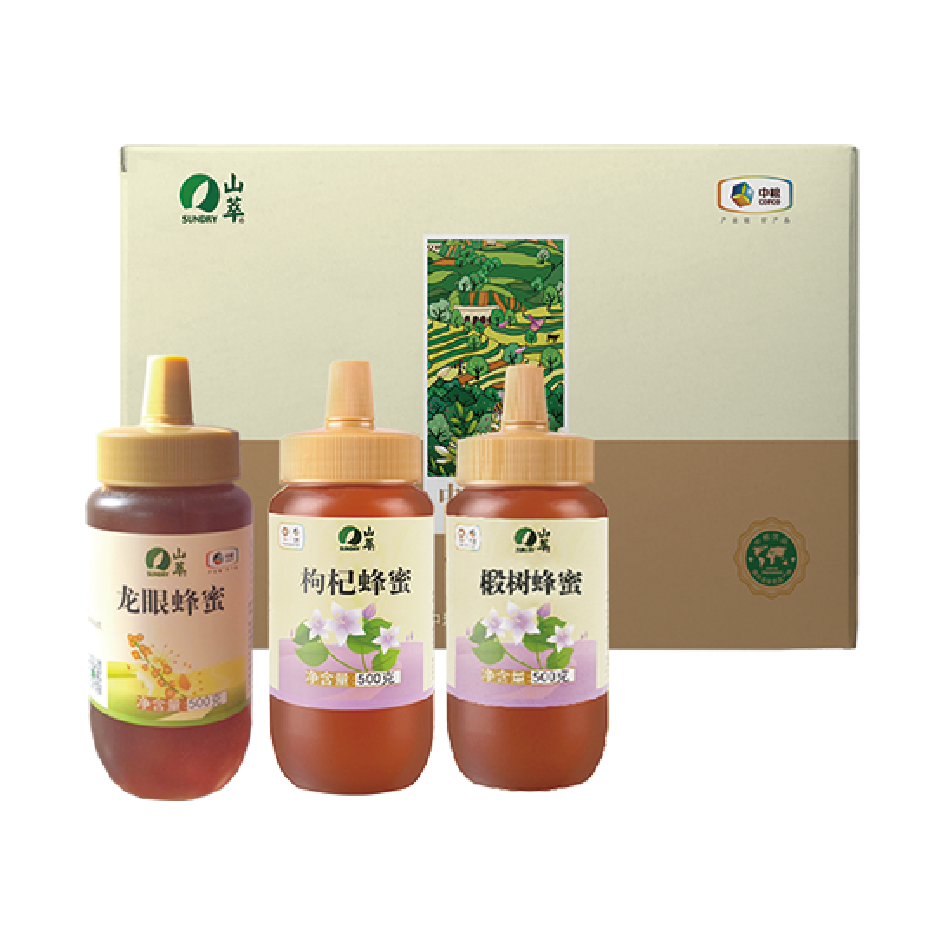 中粮山萃中华蜜园蜂蜜礼盒1500g椴树龙眼枸杞蜂蜜组合装端午送礼|msdalam kategori makanan berkhasiat tradisional, madu - dari Buy2taobao.com untuk memberikan perkhidmatan ejen Taobao profesional membeli