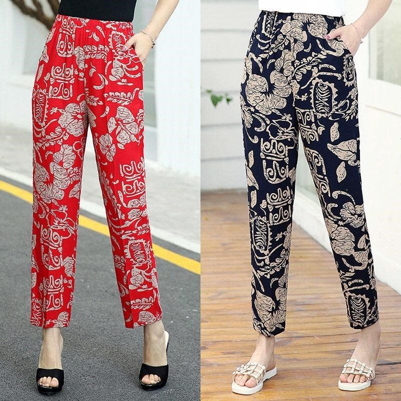 Middle and old age Panties Straight pants summer Elastic Paige mom trousers Thin section middle age Woman Cotton and hemp Pencil Pantsin the Sports/Yoga/Fitness/Fans supplies , Dance/Aerobics/Gymnastics , Hip-hop , Hip-hop clothing category - from Buy2taobao.com to provide professional Taobao agent buy service