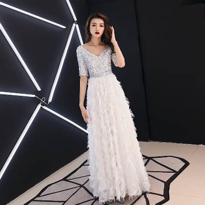white Dress skirt 2018 new pattern temperament have more cash than can be accounted for Noble grace Ladies Party birthday party Hostin the Women's clothing/Boutique , Wedding/Cheongsam/Formal dress , Formal dress/Evening category - from Buy2taobao.com to provide professional Taobao agent buy service