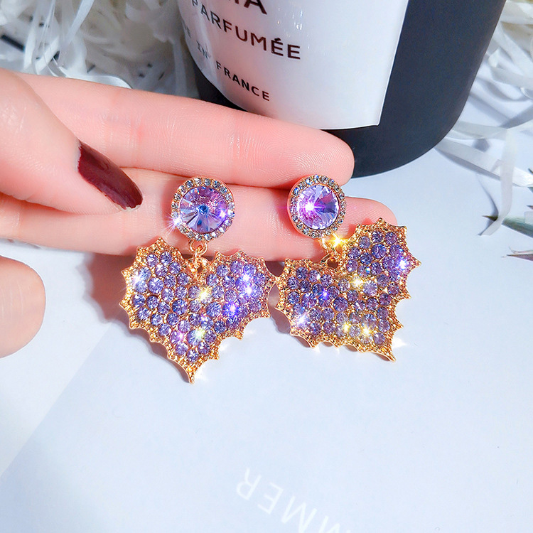 925 Silver needle Europe and America Exaggeration Dream Romantic love violet Earrings temperament Versatile Diamond Earringsin the Accessories/Fashion Jewelry, Earring , Earring category - from Buy2taobao.com to provide professional Taobao agent buy service