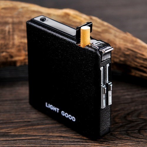 box-packed black Igniter cortex 20 automatic Cigarette case lighter atmosphere personality All black pattern gulesin the ZIPPO/Swiss Army Knife/Glasses , Smoking , Cigarette case category - from Buy2taobao.com to provide professional Taobao agent buy service