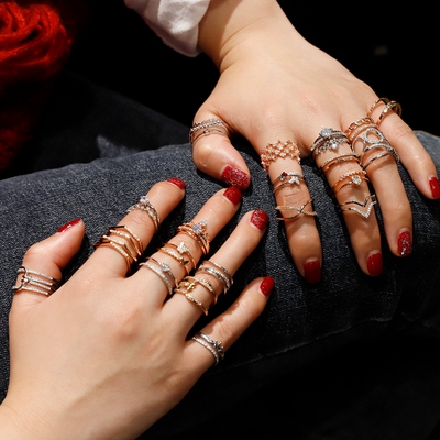 开口可调节戒指女时尚个性韩版潮人蹦迪食指网红小众设计装饰指环