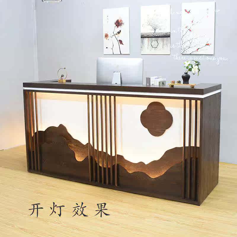 新中式复古吧台餐厅酒店茶楼实木收银台养生馆前台接待台服装柜台|ruв категории коммерческий/офисная мебель, супермаркет мебель, касса - от Buy2taobao.com для оказания профессиональной услуги покупки агента Taobao