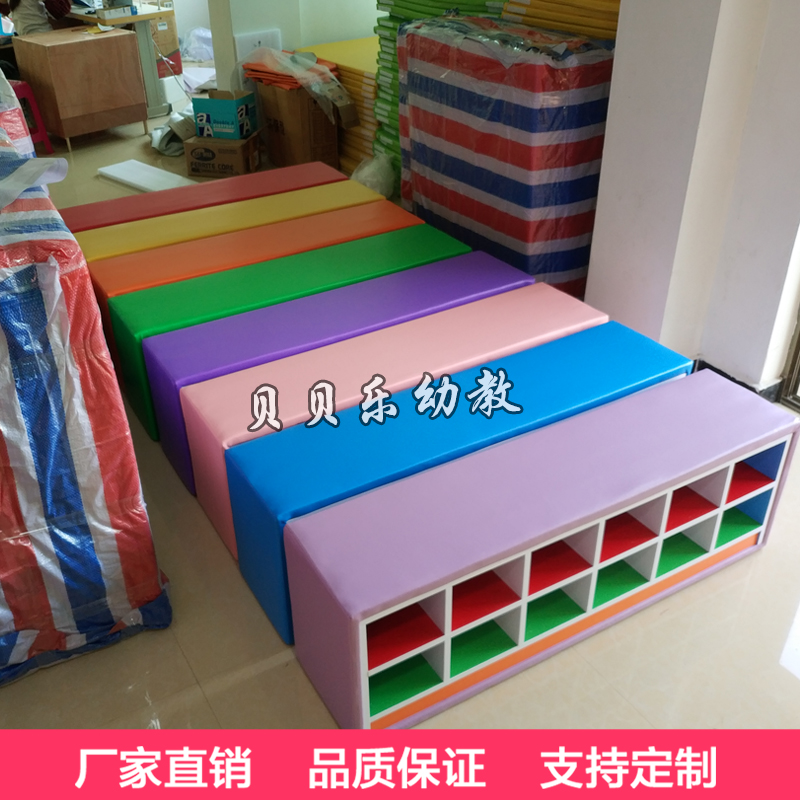 早教中心软包鞋柜幼儿园舞蹈室换鞋凳防火板拆装组合柜在类目 玩具/童车/益智/积木/模型, 游乐/教学设备/大型设施, 软体组合器材中 - 来自Buy2taobao.com提供专业的淘宝代购服务