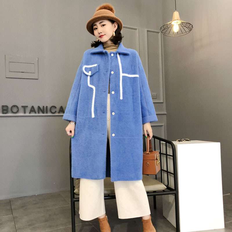 2018 Autumn and winter Mink cashmere Mid length version Sweater overcoat Korean Edition Lapel Solid Easy Korean Edition Lazyin the Women's clothing/Boutique , Sweaters category - from Buy2taobao.com to provide professional Taobao agent buy service
