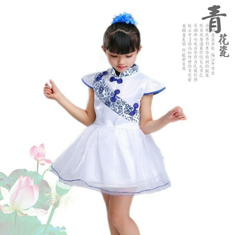 新款儿童表演女童服演出服装幼儿蓬蓬裙公主裙合唱服青花瓷纱裙舞|ruв категории Женская одежда, Cвадебные платья, платье/вечернее платье - от Buy2taobao.com для оказания профессиональной услуги покупки агента Taobao