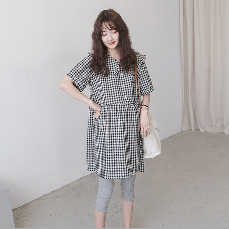 2019 Korean Edition maternity dress spring clothes New products Sweet pregnant woman Baby unlined upper garment fashion lattice Easy pregnant woman Tunicsin the Maternity/Maternal supplies/Nutrition , Maternity , Dress category - from Buy2taobao.com to provide professional Taobao agent buy service