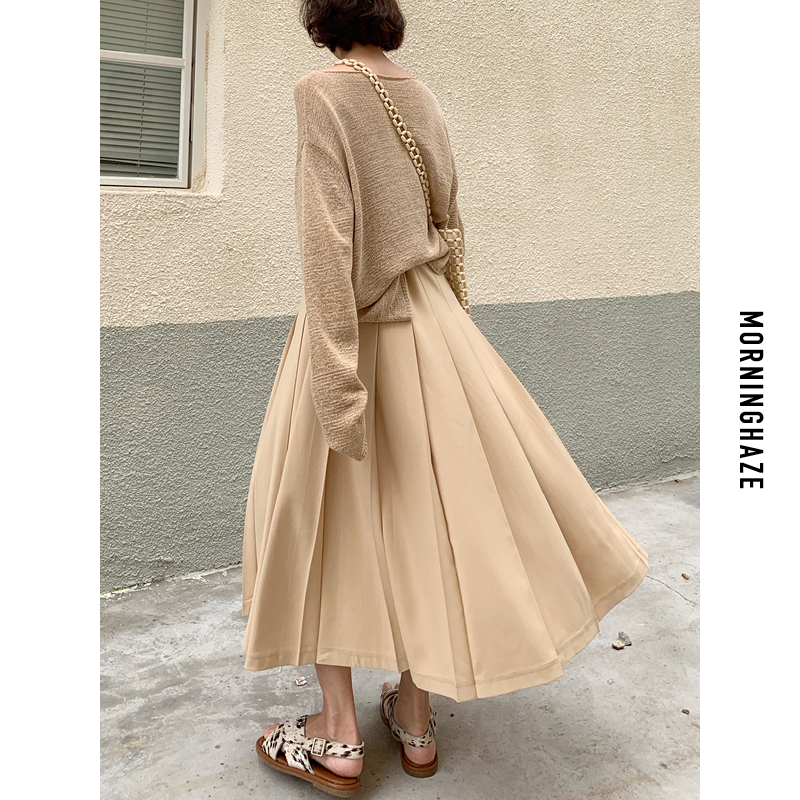 MorningHaze 19SS 我可以说包满意吗?很百搭的收腰压褶半身裙|msdalam kategori Butik wanita / wanita, skirt - dari Buy2taobao.com untuk memberikan perkhidmatan ejen Taobao profesional membeli