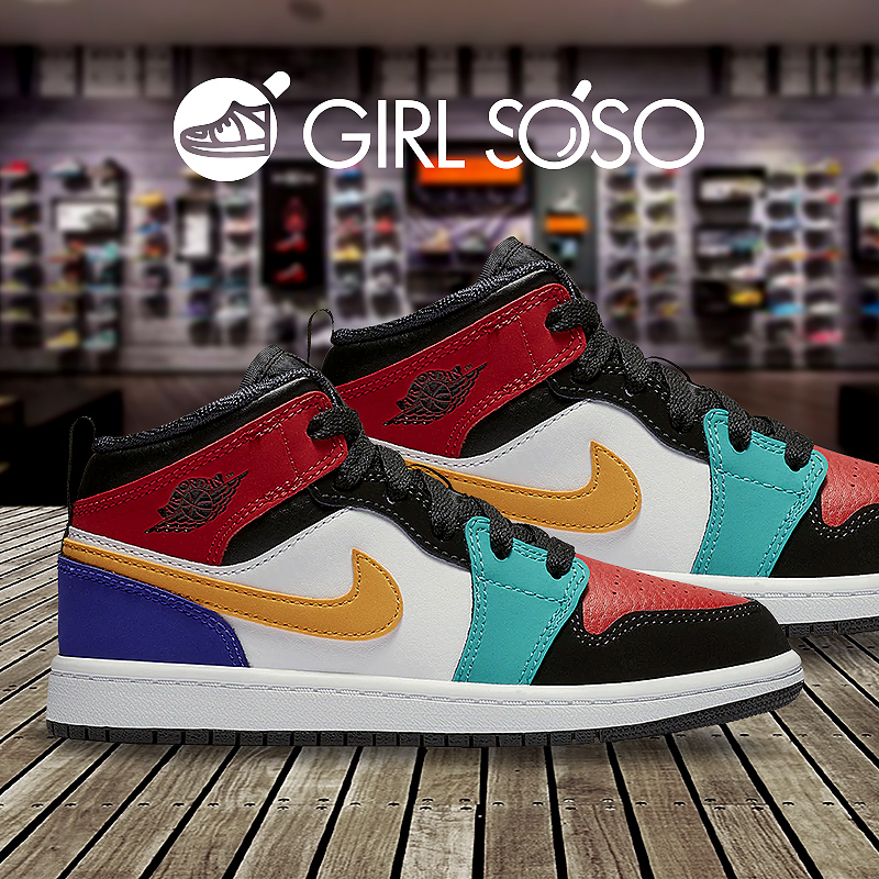 美国直邮代购 JORDAN AJ1 mid 乔1 彩色 黑红脚趾童鞋宝宝鞋 亲子|msdalam kategori kasut kanak-kanak/Kasut bayi/kasut ibu bapa dan anak, kasut sukan - dari Buy2taobao.com untuk memberikan perkhidmatan ejen Taobao profesional membeli