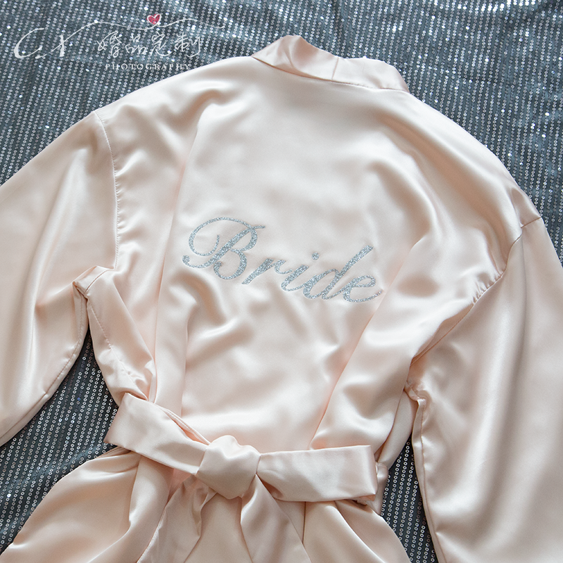 dressing gown Champagne Gilding bride Makeup robe marry wedding Bridesmaid photographin the Personalized custom/Design Services/DIY , Custom clothing bags , Custom clothing , Dress custom category - from Buy2taobao.com to provide professional Taobao agent buy service