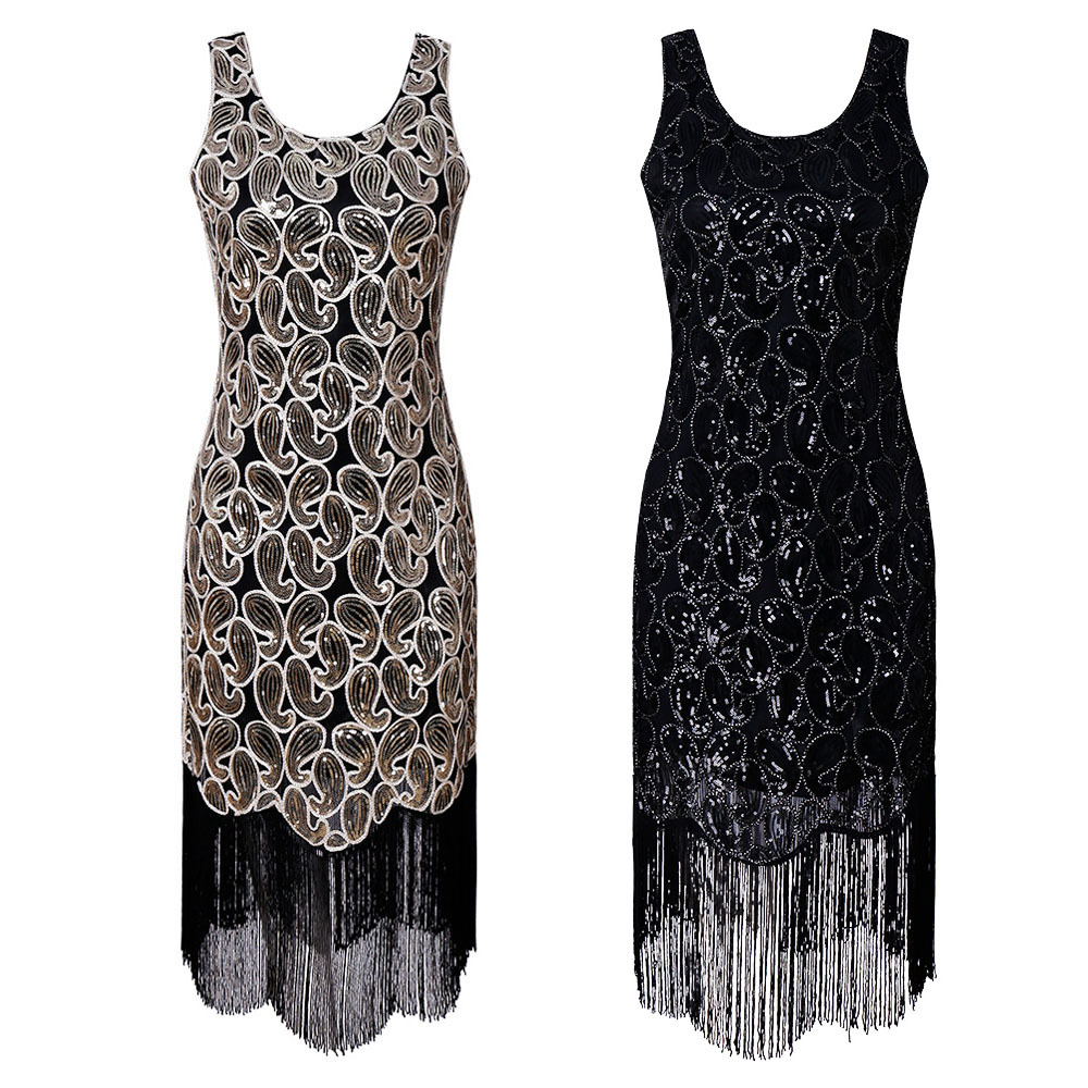 2018 new pattern AliExpress Amazon quality Women's wear Retro Gatsby Sequin Sequined evening dressin the Women's clothing/Boutique , Wedding/Cheongsam/Formal dress , Formal dress/Evening category - from Buy2taobao.com to provide professional Taobao agent buy service