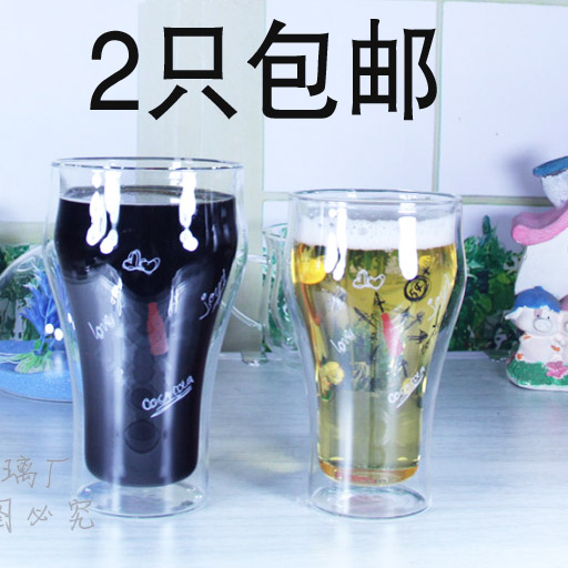 创意高硼硅玻璃双层杯饮料啤酒杯大号欧式可乐杯水杯耐热饮水杯|ruв категории посуда, кубок/кубок/чайник, стакан - от Buy2taobao.com для оказания профессиональной услуги покупки агента Taobao