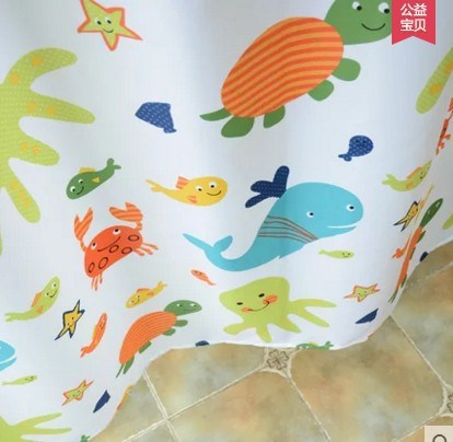卡通帘浴帘布防水涤纶浴室挂帘子卫生间隔断帘洗澡间门帘可爱浴帘|msdalam kategori keluarga/Alat Pembersihan peribadi, perkakas kebersihan/aksesori bilik mandi, Langsir pancuran - dari Buy2taobao.com untuk memberikan perkhidmatan ejen Taobao profesional membeli