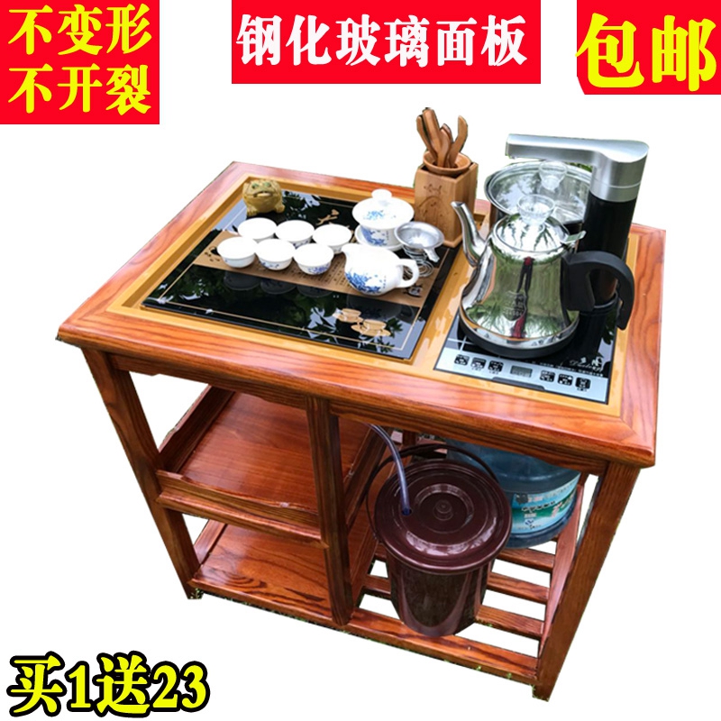 小茶桌功夫茶几实木移动茶台茶车带轮小茶几简约钢化玻璃茶桌家用|ruв категории жилой мебели, несколько видов, чайный столик - от Buy2taobao.com для оказания профессиональной услуги покупки агента Taobao