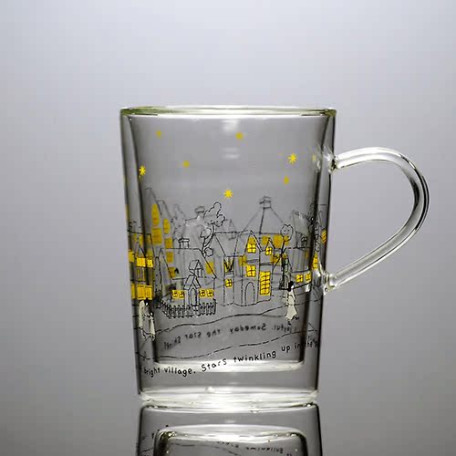 带把手双层玻璃杯 可爱卡通杯 隔热牛奶杯 微波杯(2个包邮)|msdalam kategori pinggan mangkuk, Cup/cawan/cerek, cawan terlindung - dari Buy2taobao.com untuk memberikan perkhidmatan ejen Taobao profesional membeli