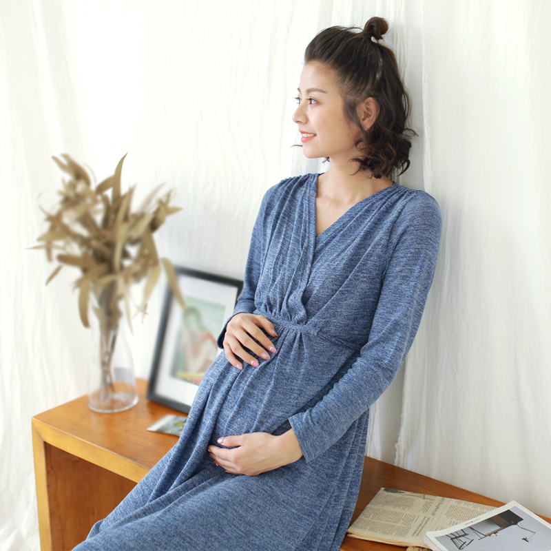 2018 new pattern Autumn Fashionable Mid length version lactation Frock Chao Ma Long sleeve maternity dress clothes Easyin the Maternity/Maternal supplies/Nutrition , Maternity , Dress category - from Buy2taobao.com to provide professional Taobao agent buy service