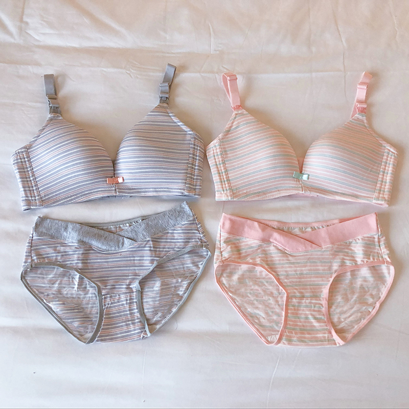 孕妇内衣套装条纹哺乳文胸聚拢纯棉产后喂奶防下垂怀孕期胸罩通用|msdalam kategori Bekalan Ibu / Ibu / Pemakanan, Nursing bra/seluar dalam/Daftar seluar, (Bra - pakaian dalam) suite - dari Buy2taobao.com untuk memberikan perkhidmatan ejen Taobao profesional membeli