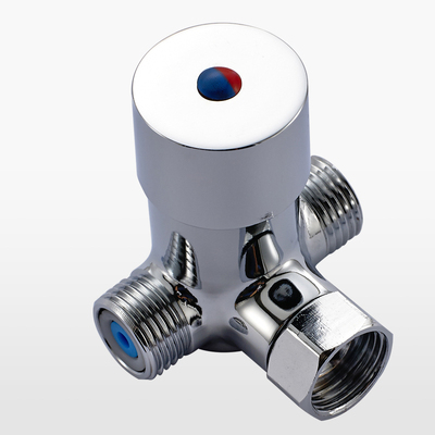 全铜二进一出分水器混水阀三通全铜冷热水调节阀感应龙头调温阀