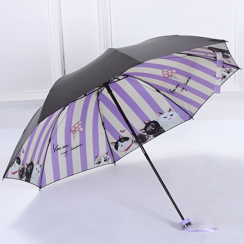 Ultralight Parasol sunshade ultraviolet-proof fold Umbrella Dual use Sunscreen Vinyl pocket Black umbrellain the Home Daily , Umbrella/Rain gear/Rain/Moistureproof , Umbrella category - from Buy2taobao.com to provide professional Taobao agent buy service