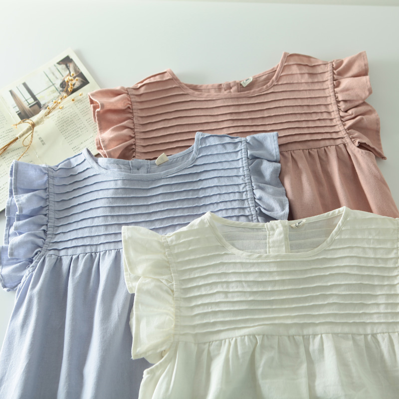 lady shirt pure cotton Feifei sleeve Organ fold Sleeveless shirt Sweet solar system Spring and summer new pattern shirt jacketin the Women's clothing/Boutique , Shirt category - from Buy2taobao.com to provide professional Taobao agent buy service