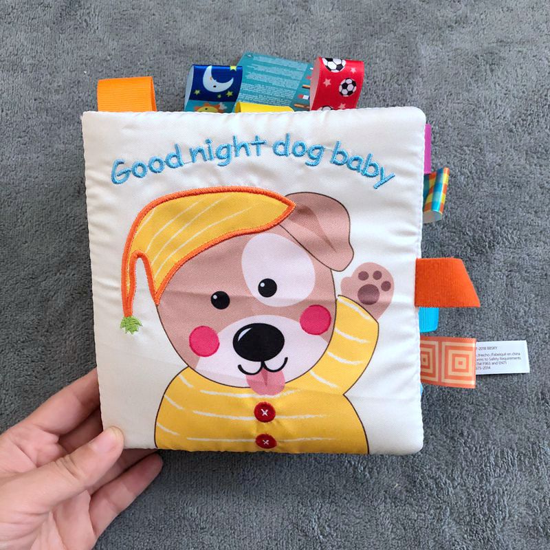 Puppy baby Good night label Cloth book multi-function baby Cloth book Paper ring Bell No tear 0-1 yearin the Toy/Childs/Puzzle/Building block/Model , Child Bell/Cloth Play/Appease toys , Baby cloth book category - from Buy2taobao.com to provide professional Taobao agent buy service