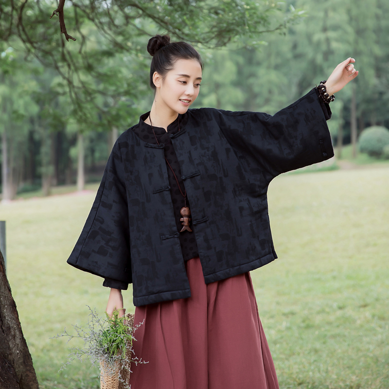 中国风棉衣女2018新款轻薄短款棉麻提花盘扣宽松文艺中式复古女装在类目 女装/女士精品, 棉衣/棉服中 - 来自Buy2taobao.com提供专业的淘宝代购服务