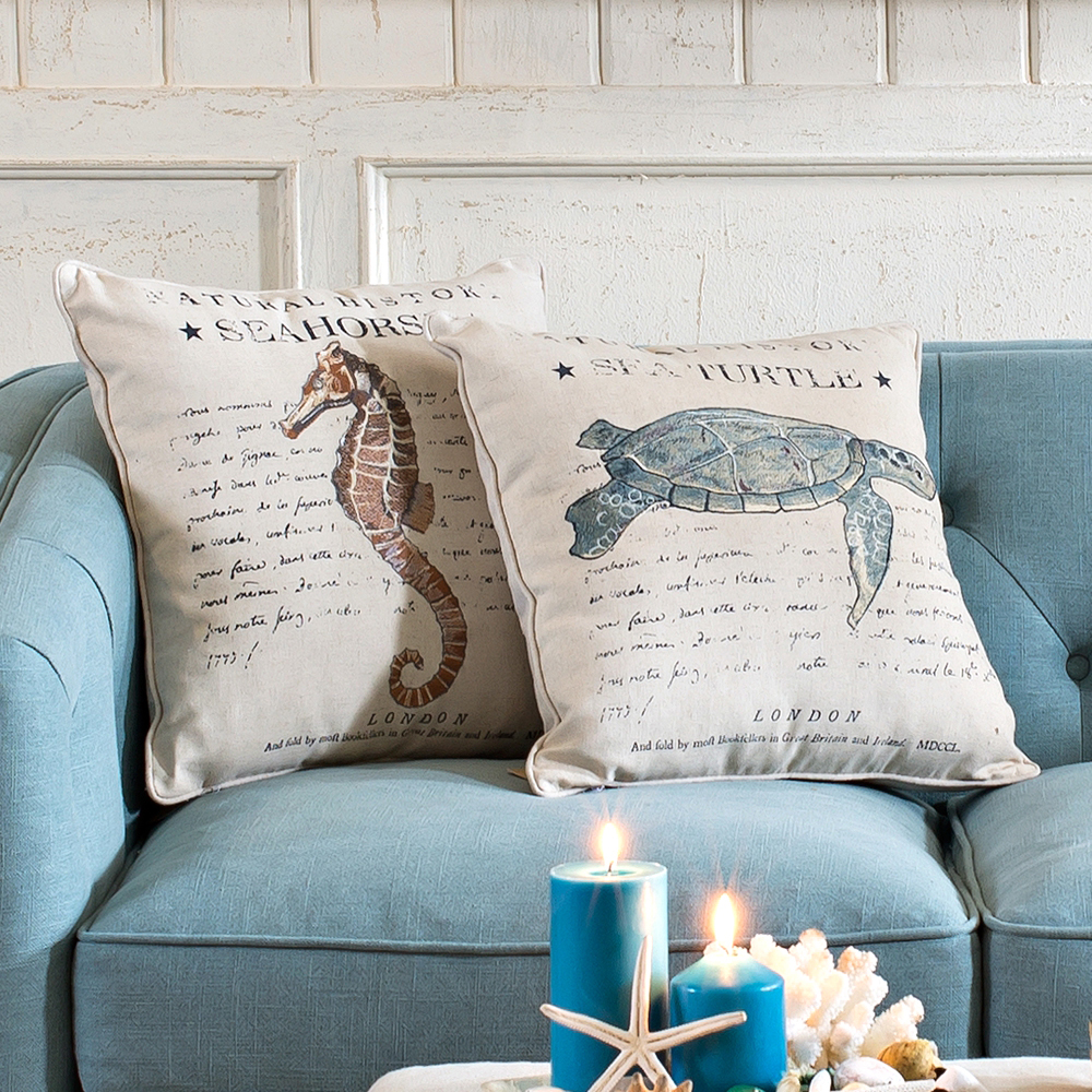 Can Litas American style sofa Cushion Ocean animal Embroidery Pillows originality Mediterranean Sea style Home Furnishing Pillowin the Home Fabric , Pillow/Pillow category - from Buy2taobao.com to provide professional Taobao agent buy service