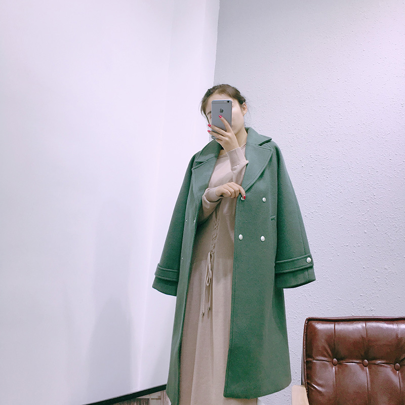 -Coloring button-Long section of lace-Windbreakerin the Women's clothing/Boutique , Woolen jacket category - from Buy2taobao.com to provide professional Taobao agent buy service