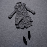 款短裤休闲西装两件套-休闲五分裤帅气格子两