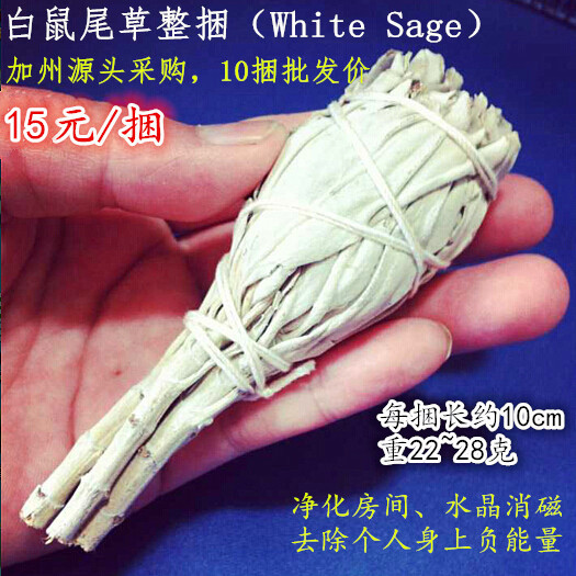 优质美国加州白鼠尾草捆10~12cm 净化房间驱除负能量冥想灵修在类目 洗护清洁剂/卫生巾/纸/香薰, 香熏用品, 香熏香料中 - 来自Buy2taobao.com提供专业的淘宝代购服务