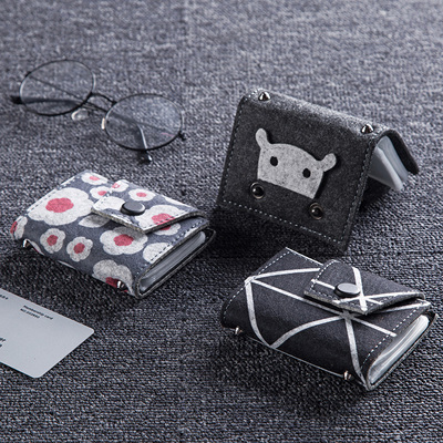 居家家毛毡多卡位银行卡套大容量公交卡夹卡包名片夹信用卡保护套