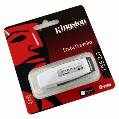联保行货金士顿Kingston 3代灰白流线造型DTI G3 4G U盘 特价促销