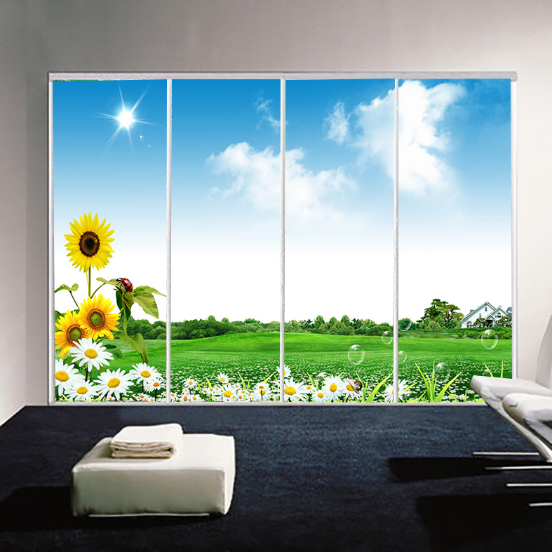 Customized three-dimensional Sliding door Sticker Glass ceramic tile Film sunshade Window stickers Sun flower Sunflower Sky Sceneryin the Home accessories , Stickers , Ceramic tile/Glass Sticker category - from Buy2taobao.com to provide professional Taobao agent buy service
