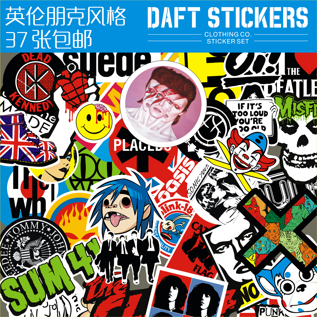 Britpop Retro Punk a set 37 Zhang does not repeat Laptop stickers Post box Bar stickersin the 3C Digital Accessories, Laptop Accessories , Personalized small notebook stickers category - from Buy2taobao.com to provide professional Taobao agent buy service