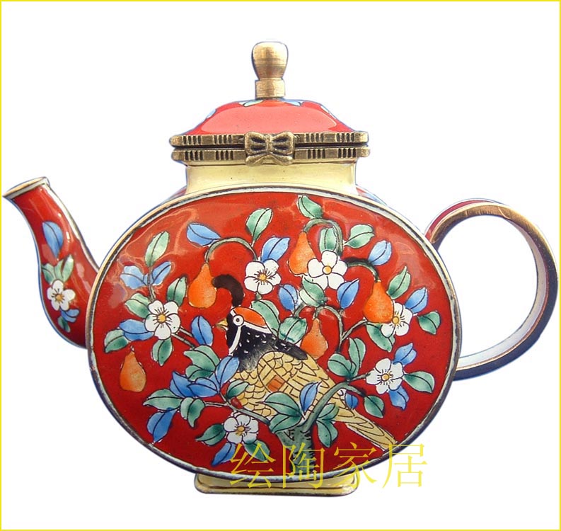出口礼物中国特色中国风礼品纯铜画珐琅壶景泰蓝铜壶送老国送长辈在类目 特色手工艺, 地区民间特色手工艺, 景泰蓝中 - 来自Buy2taobao.com提供专业的淘宝代购服务