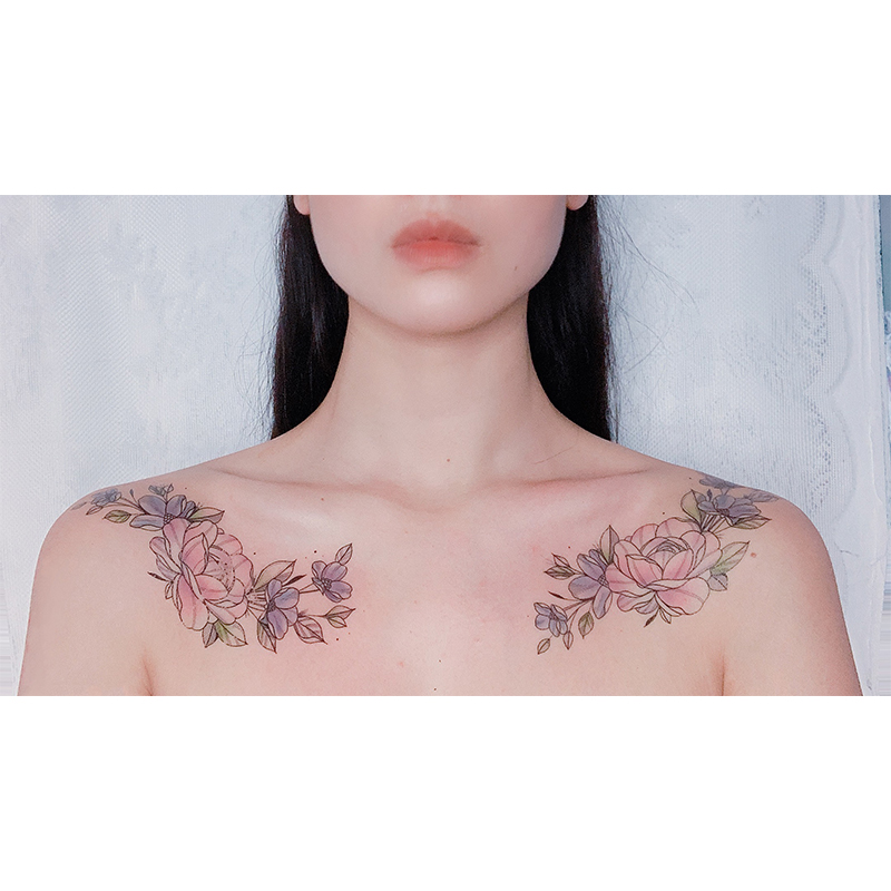 Rose girl Original Tattoo sticker colour Roses waterproof Lasting Shoulder flower fresh tattooin the Makeup/Perfume/Beauty tools , Body painting category - from Buy2taobao.com to provide professional Taobao agent buy service